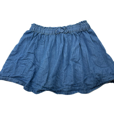 Girls Anko, chambray cotton skirt, elasticated, L: 30cm, GUC, size 6,  