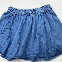 Load image into Gallery viewer, Girls Anko, chambray cotton skirt, elasticated, L: 30cm, GUC, size 6,  
