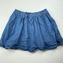 Load image into Gallery viewer, Girls Anko, chambray cotton skirt, elasticated, L: 30cm, GUC, size 6,  