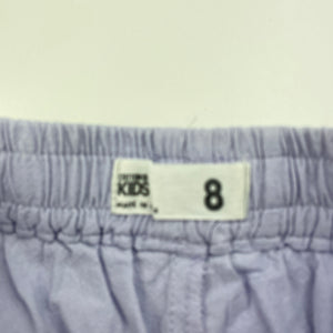 Girls Cotton On, lilac cotton shorts, elasticated, GUC, size 8,  