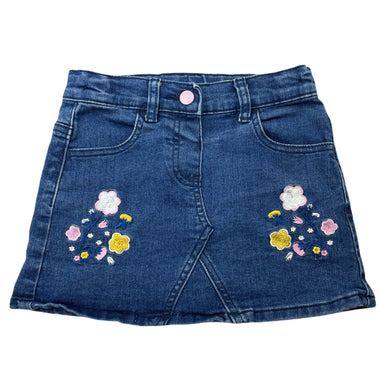 Girls Anko, embroidered stretch denim skirt, adjustable, L: 25cm, GUC, size 5,  