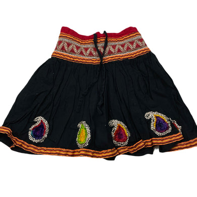 Girls lined, embroidered skirt, elasticated, no labels, W: 23cm across unstretched, GUC, size 2-3,  