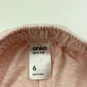 Girls Anko, pink marle shorts, elasticated, EUC, size 6,  
