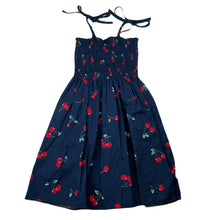 Load image into Gallery viewer, Girls navy, lightweight cotton summer dress, GUC, size 1, L: 50cm