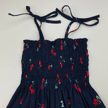 Load image into Gallery viewer, Girls navy, lightweight cotton summer dress, GUC, size 1, L: 50cm