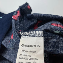 Load image into Gallery viewer, Girls navy, lightweight cotton summer dress, GUC, size 1, L: 50cm