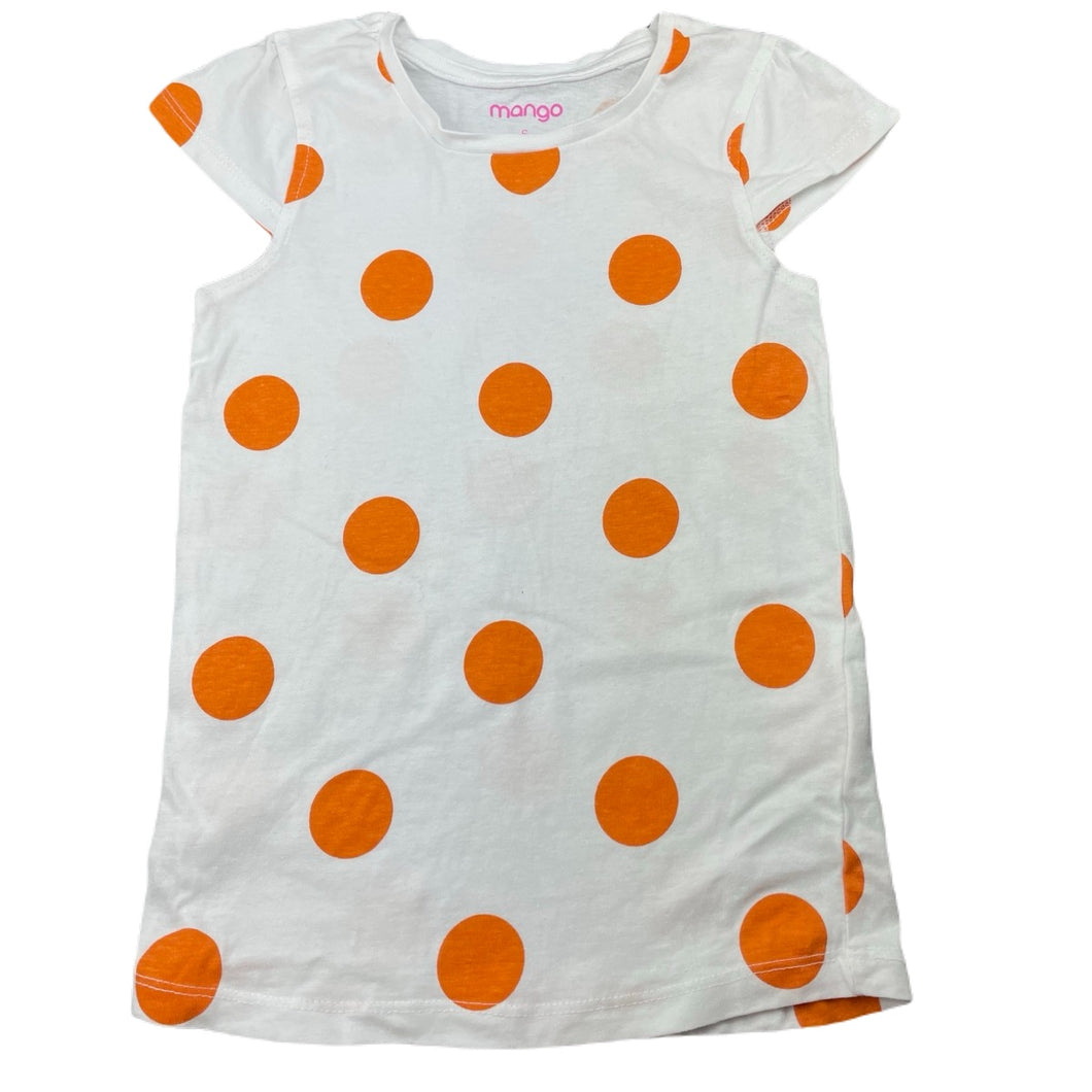 Girls Mango, spotted cotton t-shirt / top, EUC, size 6,  
