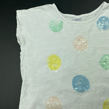 Load image into Gallery viewer, Girls Target, white cotton top, sequins, FUC, size 6,  