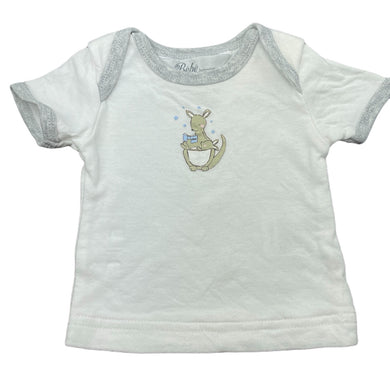 unisex Bebe by Minihaha, soft cotton t-shirt / top, kangaroo, EUC, size 0000,  