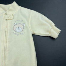 Load image into Gallery viewer, unisex Baby Baby, fleece zip coverall / romper, EUC, size 000,  