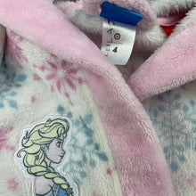 Load image into Gallery viewer, Girls DIsney, Frozen Elsa fleece dressing gown / bath robe, EUC, size 4,  