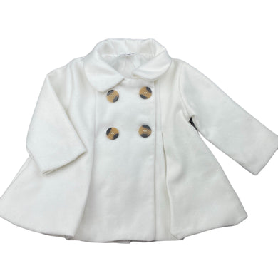 Girls Baby Baby, white jacket / coat, L: 38cm, light mark lower front, FUC, size 1,  
