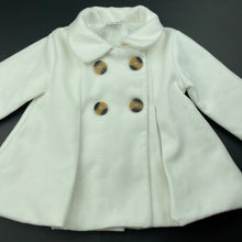 Load image into Gallery viewer, Girls Baby Baby, white jacket / coat, L: 38cm, light mark lower front, FUC, size 1,  