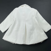 Load image into Gallery viewer, Girls Baby Baby, white jacket / coat, L: 38cm, light mark lower front, FUC, size 1,  