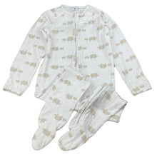 Load image into Gallery viewer, unisex Target, stretchy zip coverall / romper, marks on feet, FUC, size 2,  