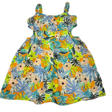 Load image into Gallery viewer, Girls Zara, floral viscose / linen cut-out summer dress, GUC, size 7, L: 56cm
