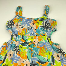 Load image into Gallery viewer, Girls Zara, floral viscose / linen cut-out summer dress, GUC, size 7, L: 56cm