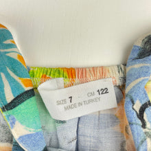 Load image into Gallery viewer, Girls Zara, floral viscose / linen cut-out summer dress, GUC, size 7, L: 56cm