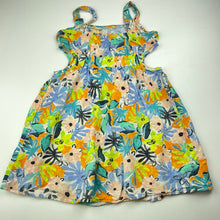 Load image into Gallery viewer, Girls Zara, floral viscose / linen cut-out summer dress, GUC, size 7, L: 56cm