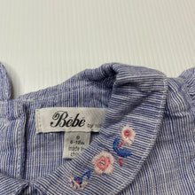 Load image into Gallery viewer, Girls Bebe by Minihaha, embroidered cotton dress, GUC, size 0, L: 36cm