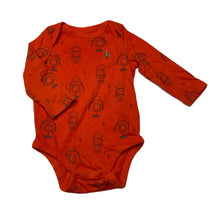 Load image into Gallery viewer, Boys GAP, orange cotton bodysuit / romper, robots, GUC, size 0,  