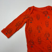 Load image into Gallery viewer, Boys GAP, orange cotton bodysuit / romper, robots, GUC, size 0,  