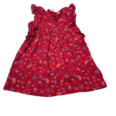 Girls purebaby, floral organic cotton dress, EUC, size 1, L: 43cm