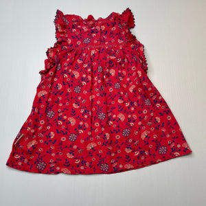 Girls purebaby, floral organic cotton dress, EUC, size 1, L: 43cm
