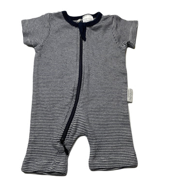 unisex purebaby, soft feel organic cotton zip romper, EUC, size 0000,  