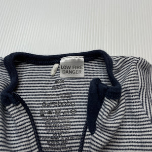 unisex purebaby, soft feel organic cotton zip romper, EUC, size 0000,  