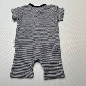 unisex purebaby, soft feel organic cotton zip romper, EUC, size 0000,  