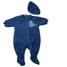 Load image into Gallery viewer, Boys Baby Baby, soft fleece zip coverall / romper + hat, EUC, size 000,  
