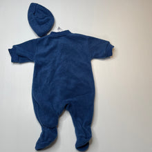 Load image into Gallery viewer, Boys Baby Baby, soft fleece zip coverall / romper + hat, EUC, size 000,  