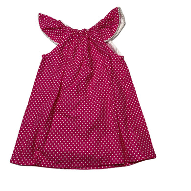 Girls Little Bunty, pink & white spot lightweight cotton dress, EUC, size 1, L: 41cm