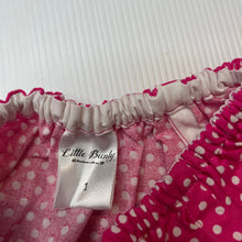 Load image into Gallery viewer, Girls Little Bunty, pink &amp; white spot lightweight cotton dress, EUC, size 1, L: 41cm
