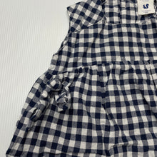 Load image into Gallery viewer, Girls WALNUT, navy check cotton top, GUC, size 000,  
