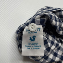 Load image into Gallery viewer, Girls WALNUT, navy check cotton top, GUC, size 000,  