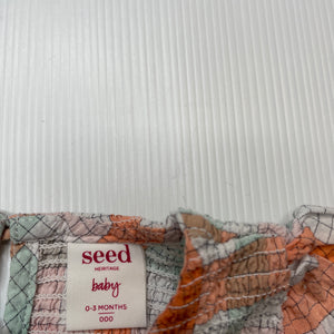 Girls Seed, checked lightweight long sleeve romper, GUC, size 000,  