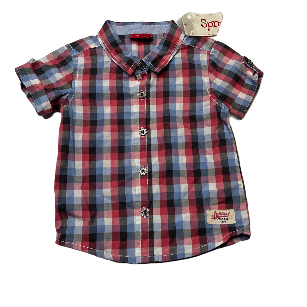 Boys Sprout, checked lightweight cotton short sleeve shirt, NEW, size 00,  