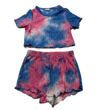 Load image into Gallery viewer, Girls SHEIN, lightwieght tie dyed top &amp; shorts, GUC, size 1,  