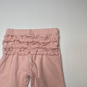 Girls Dymples, pink stretchy ruffle leggings / bottoms, EUC, size 1,  