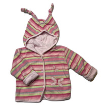 Load image into Gallery viewer, Girls Osh Kosh, cotton lined fleece hooded sweater, FUC, size 0,  