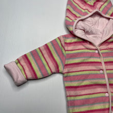 Load image into Gallery viewer, Girls Osh Kosh, cotton lined fleece hooded sweater, FUC, size 0,  