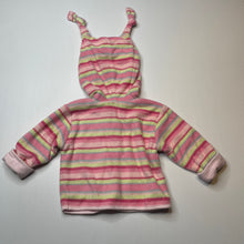 Load image into Gallery viewer, Girls Osh Kosh, cotton lined fleece hooded sweater, FUC, size 0,  