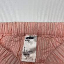 Load image into Gallery viewer, Girls Anko, lightweight cotton shorts, elasticated, EUC, size 1,  