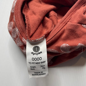 unisex Dymples, organic cotton zip coverall / romper, GUC, size 0000,  