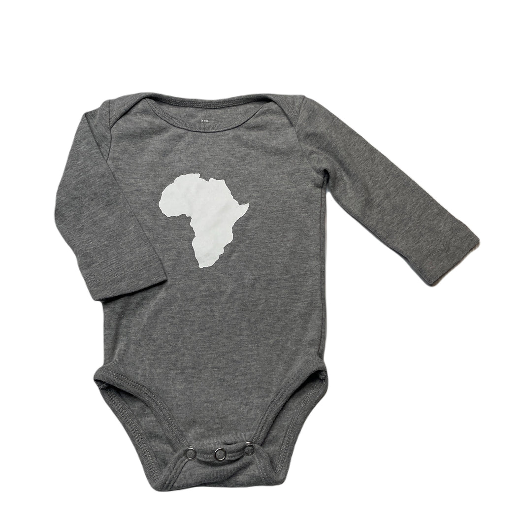 unisex Africa, soft cotton bodysuit / romper, GUC, size 000,  