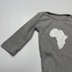 unisex Africa, soft cotton bodysuit / romper, GUC, size 000,  