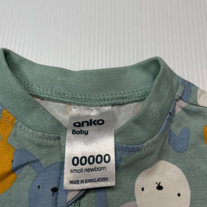 unisex Anko, stretchy zip romper, rabbits, EUC, size 00000,  