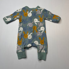 Load image into Gallery viewer, unisex Anko, stretchy zip romper, rabbits, EUC, size 00000,  